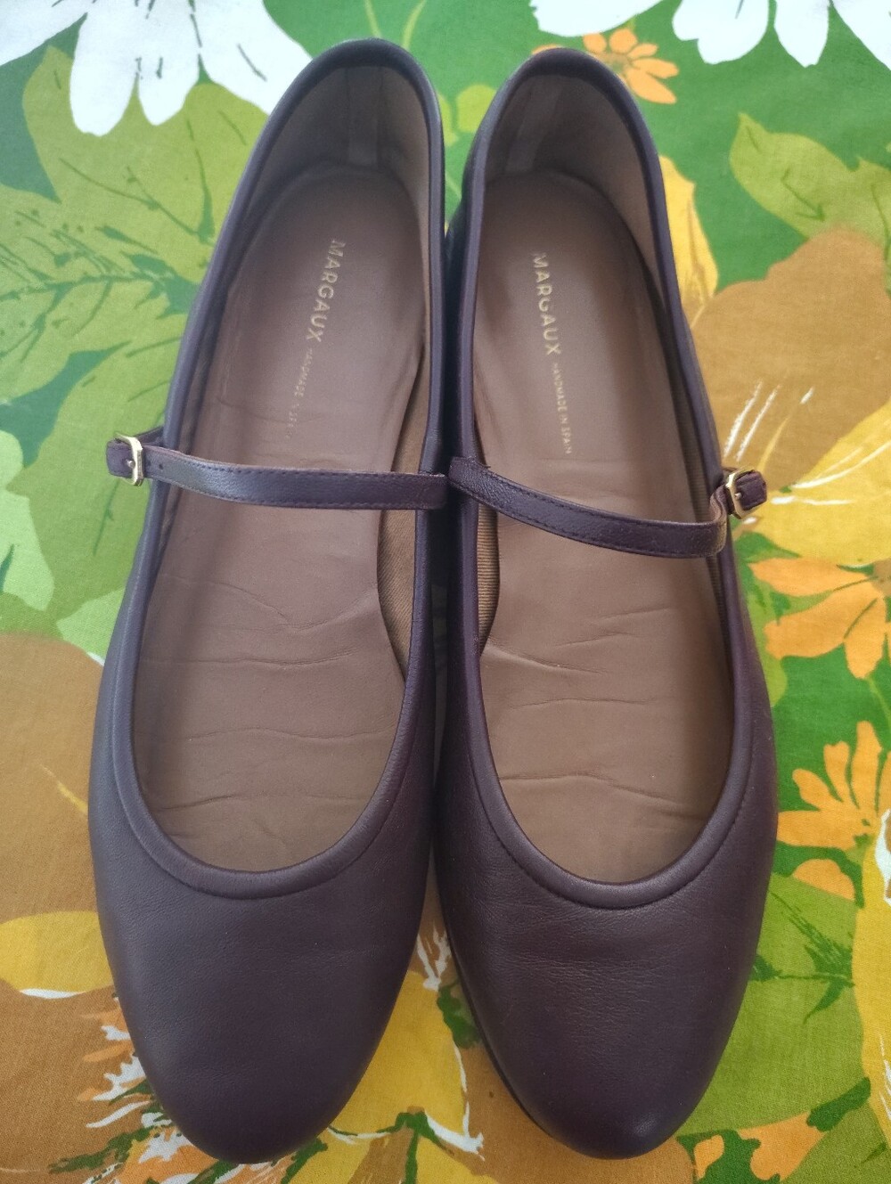 Margaux The Demi Mary Jane Flat in Burgundy Napa Leather size 41
